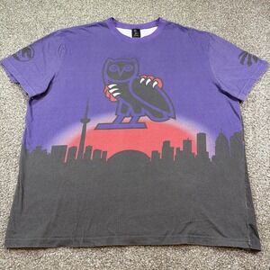 OVO Toronto Raptors NBA Basketball Shirt XL Purple Black Red Extra Large Skyline